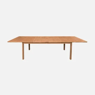 Table de jardin extensible bois eucalyptus 6 à 12 personnes terrasse
