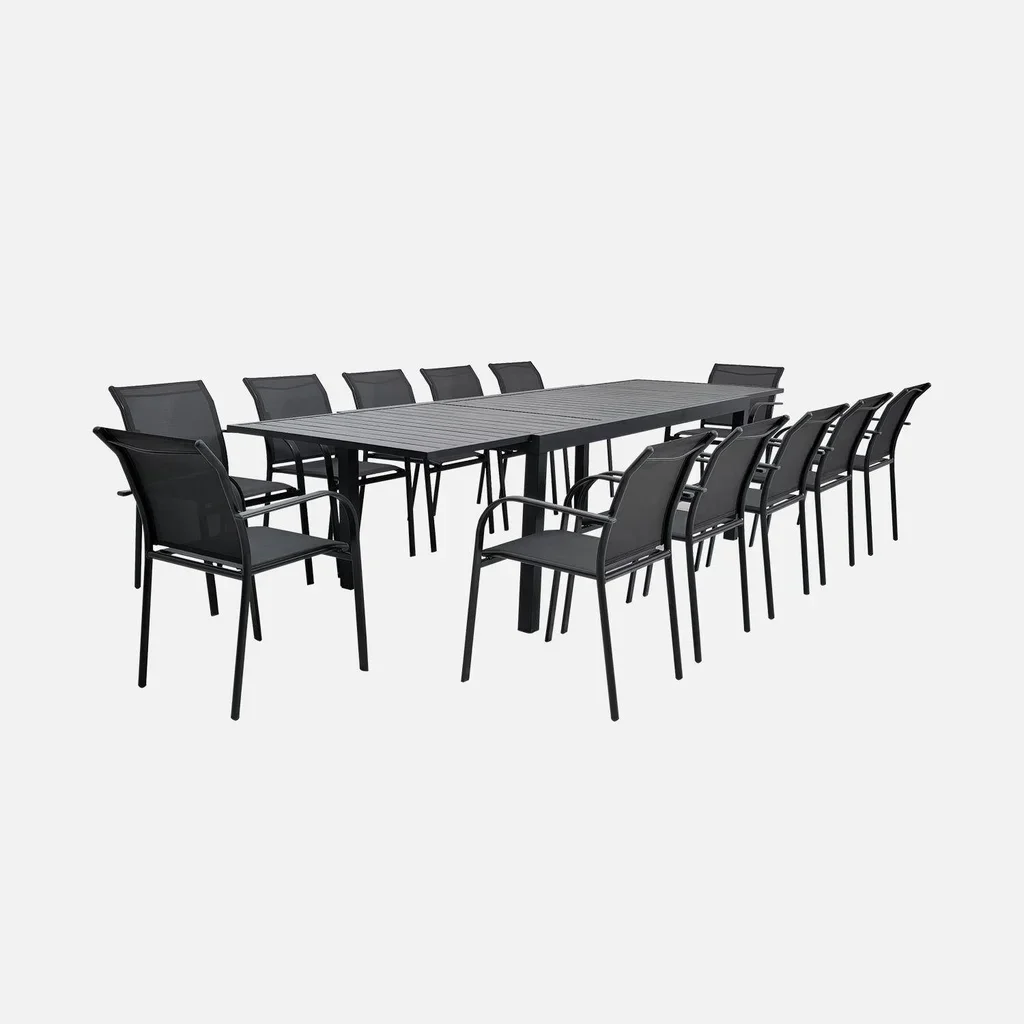 Table de jardin extensible aluminium Elora 10-12 personnes