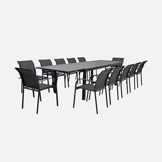 Table de jardin extensible aluminium Elora 10-12 personnes