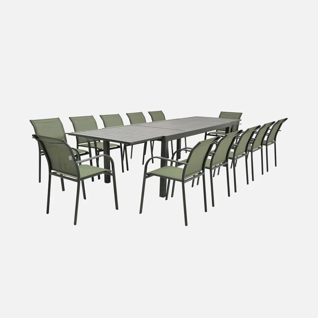 Table de jardin extensible aluminium Elora 10-12 personnes