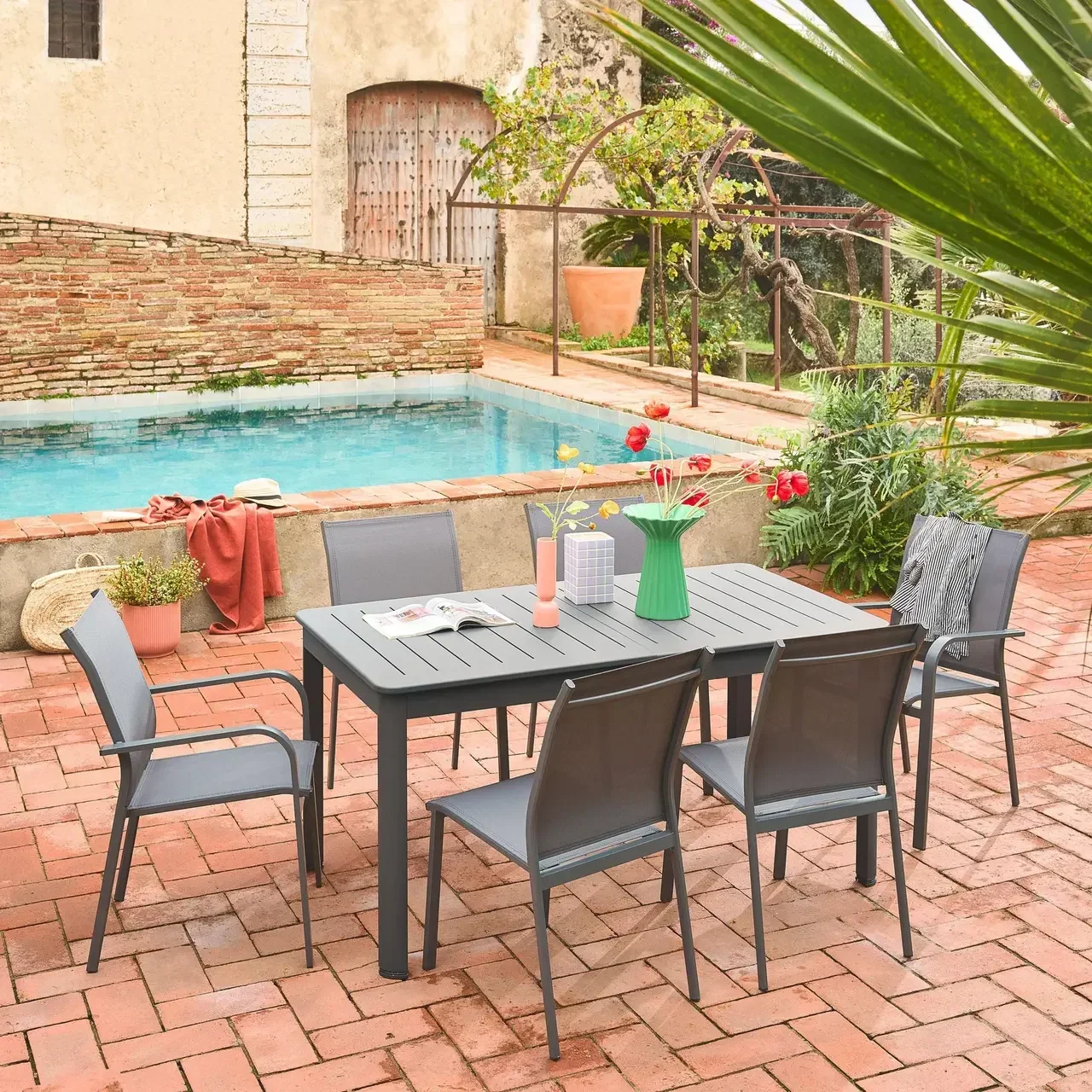 Table de jardin extensible aluminium 6 places Seattle