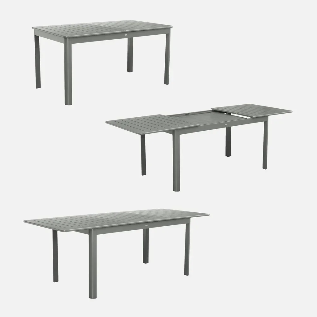 Mesa de jardín extensible aluminio 6 plazas Seattle antracita