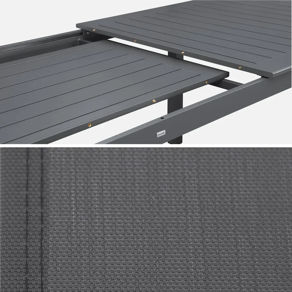 Mesa de jardín extensible de aluminio 6 plazas Seattle