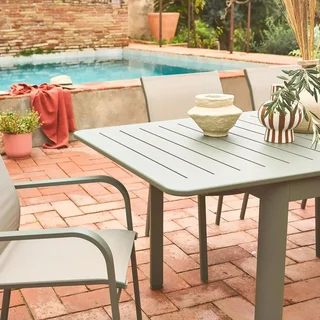 Mesa de jardín extensible aluminio 6 plazas Seattle antracita