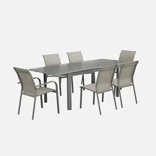 Mesa de jardín extensible aluminio 6 plazas Seattle antracita