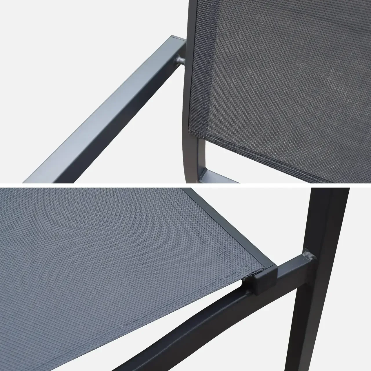 Ausziehbarer Gartentisch Aluminium 8 Sitze Nashville Holzeffekt