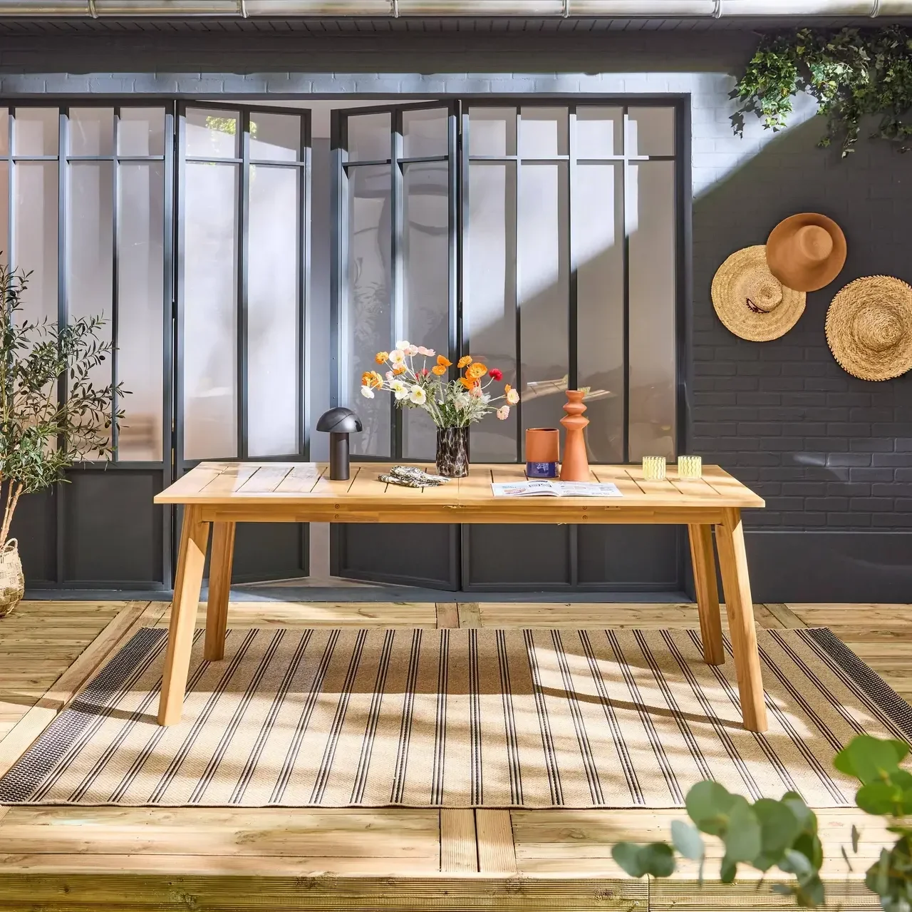 Table de jardin extensible bois acacia 10 personnes Palena