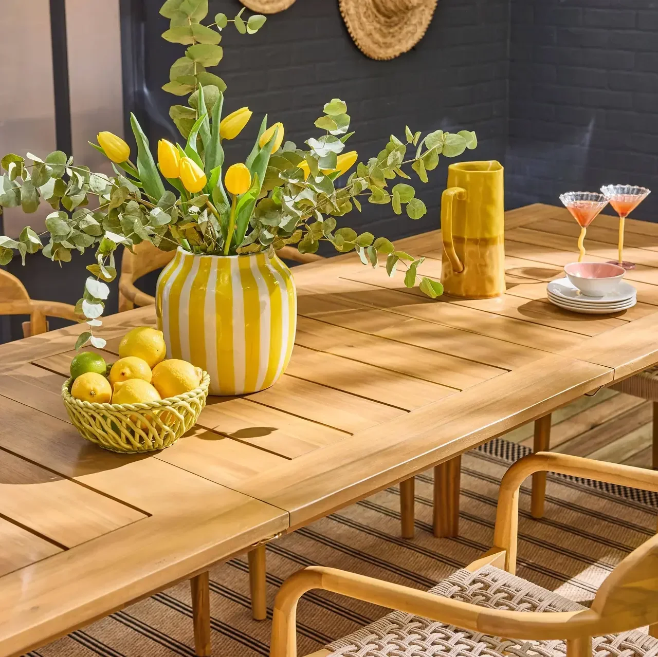 Table de jardin extensible bois acacia 8 places Palena