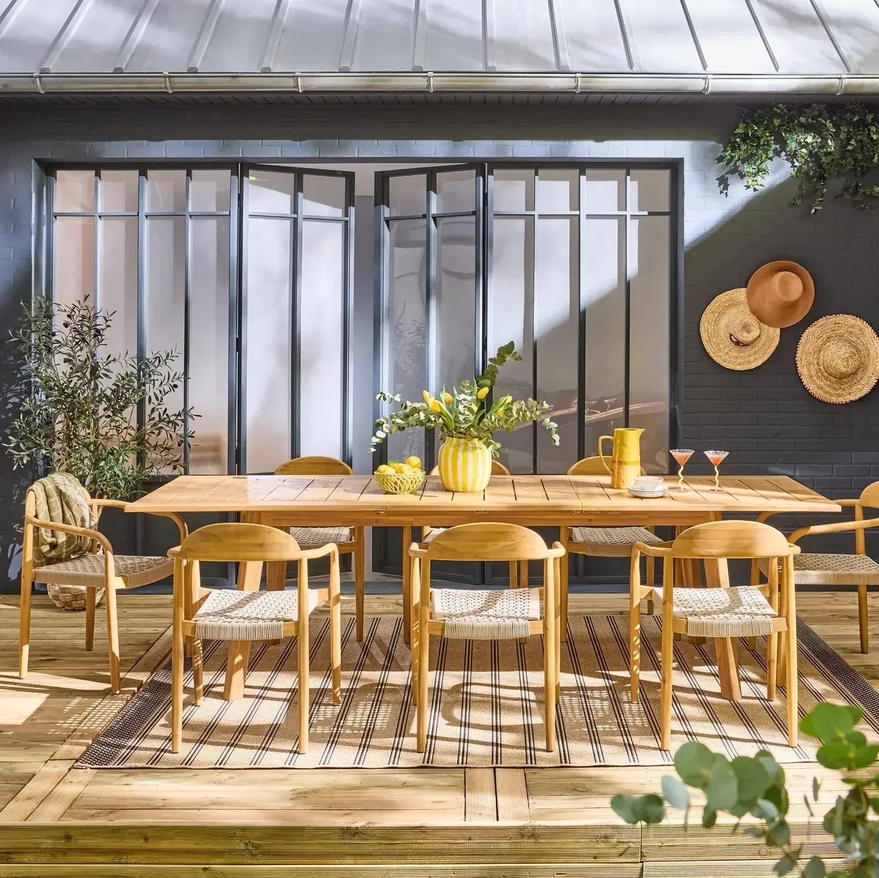 Table de jardin extensible bois acacia 8 places Palena