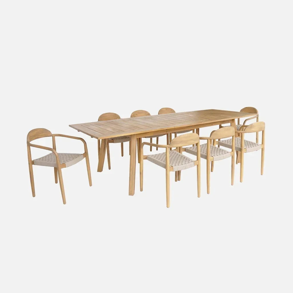 Table de jardin extensible bois acacia 8 places Palena