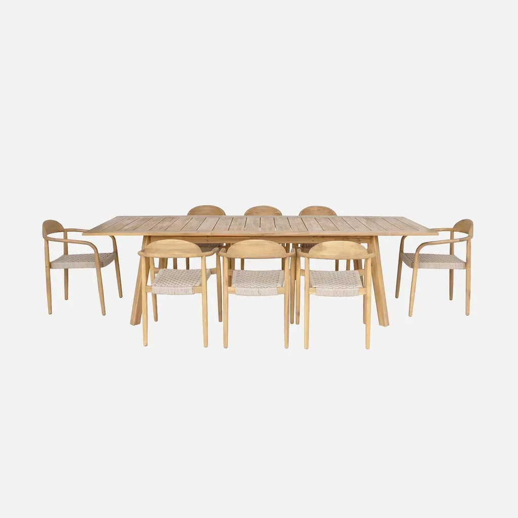 Table de jardin extensible bois acacia 8 places Palena