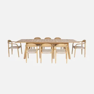 Table de jardin extensible bois acacia 8 places Palena
