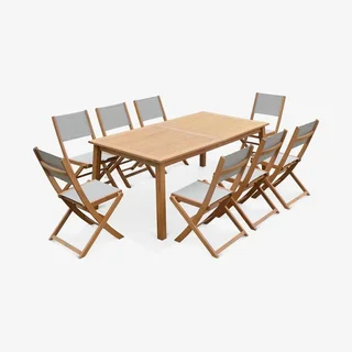 Mesa de jardín extensible eucalipto 8 plazas Almeria