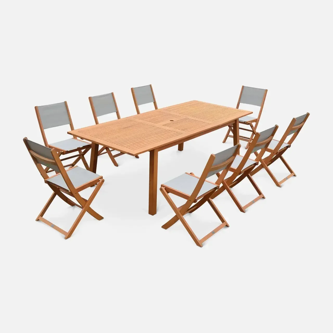 Table de jardin extensible eucalyptus 8 places Almeria