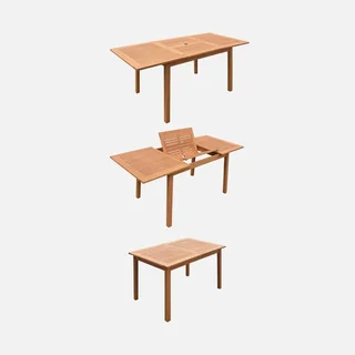 Mesa de jardín extensible eucalipto 6 plazas con extensión 60cm - muebles de exterior