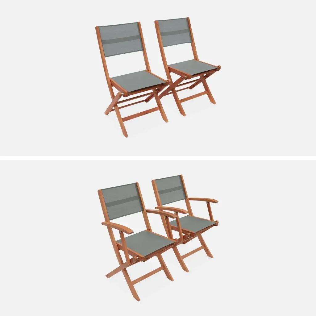 Mesa de jardín extensible de eucalipto 6 plazas con extensión mariposa
