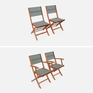 Mesa de jardín extensible de eucalipto 6 plazas con extensión mariposa