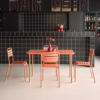 Metall Gartentisch 4-Sitzer Bistro Amelia rostfreier Stahl