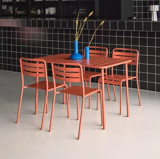 Metall Gartentisch 4 Sitzer Amélia Bistro Stil Außen