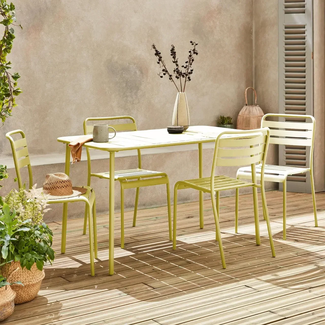 Metall Gartentisch 4 Sitzer Bistro Amelia Terrasse Balkon