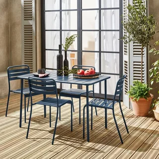 Amélia Bistro-Stil Gartentisch Metall 4 Plätze