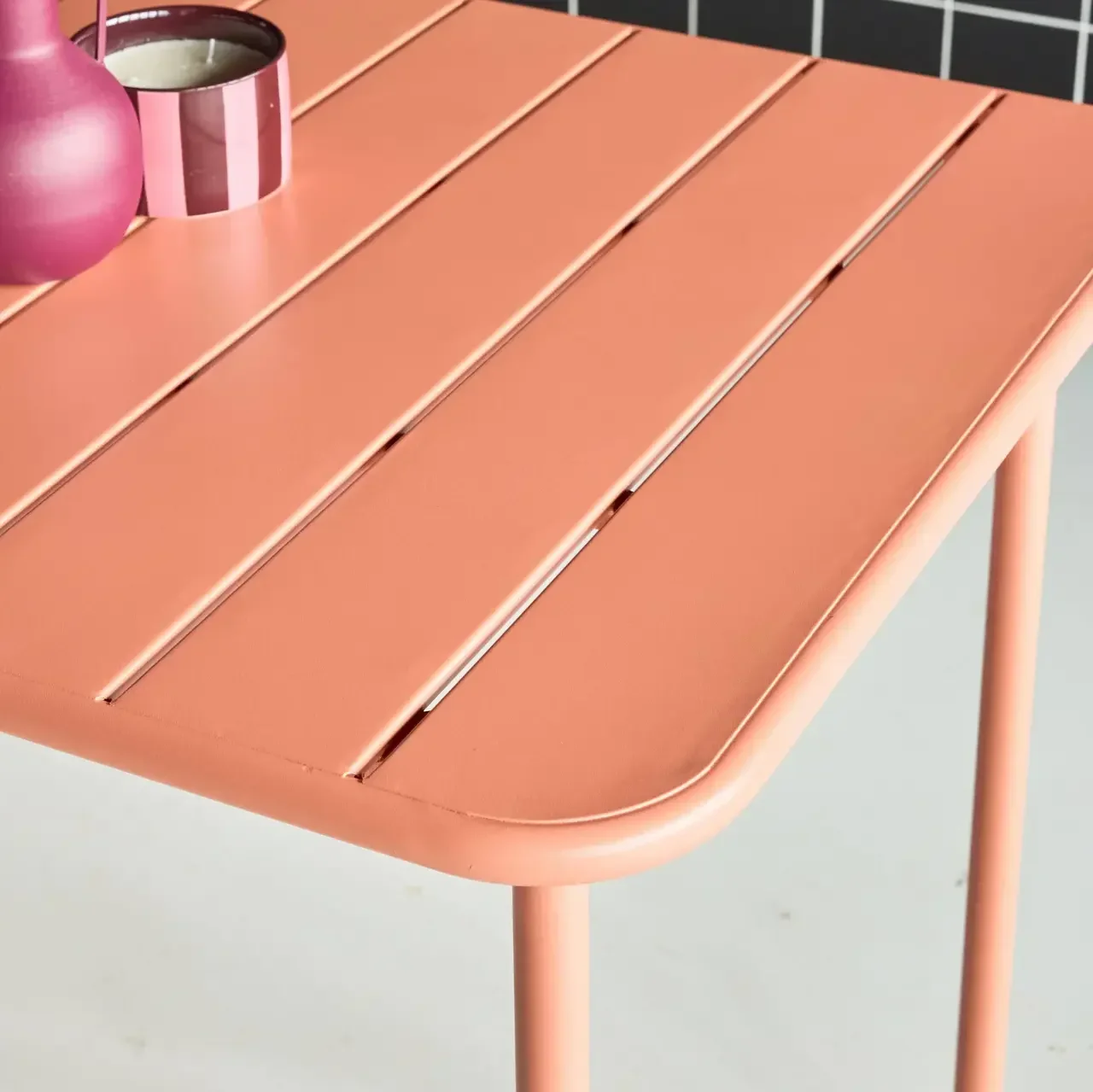 Metall Gartentisch 4-Sitzer Bistro Amelia rostfreier Stahl