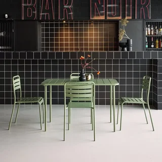 Metall Gartentisch 4 Sitze Amélia Bistrot Terrasse Balkon
