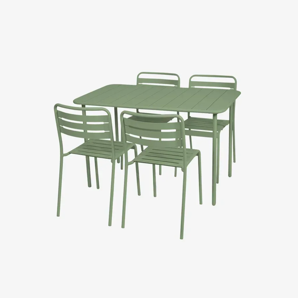 Metall Gartentisch 4 Sitze Amélia Bistrot Terrasse Balkon