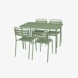 Metall Gartentisch 4 Sitze Amélia Bistrot Terrasse Balkon