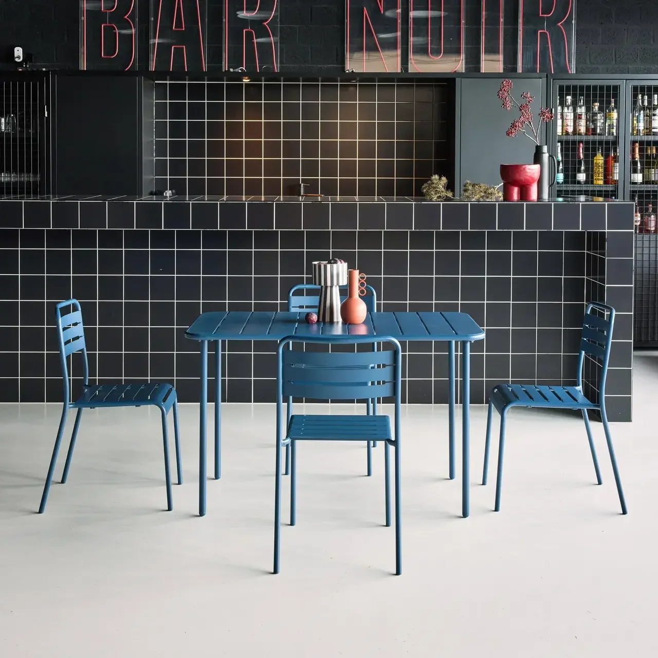 Amélia Bistro-Stil Gartentisch Metall 4 Plätze