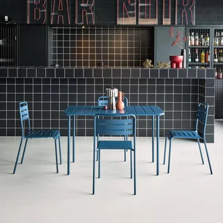 Amélia Bistro-Stil Gartentisch Metall 4 Plätze