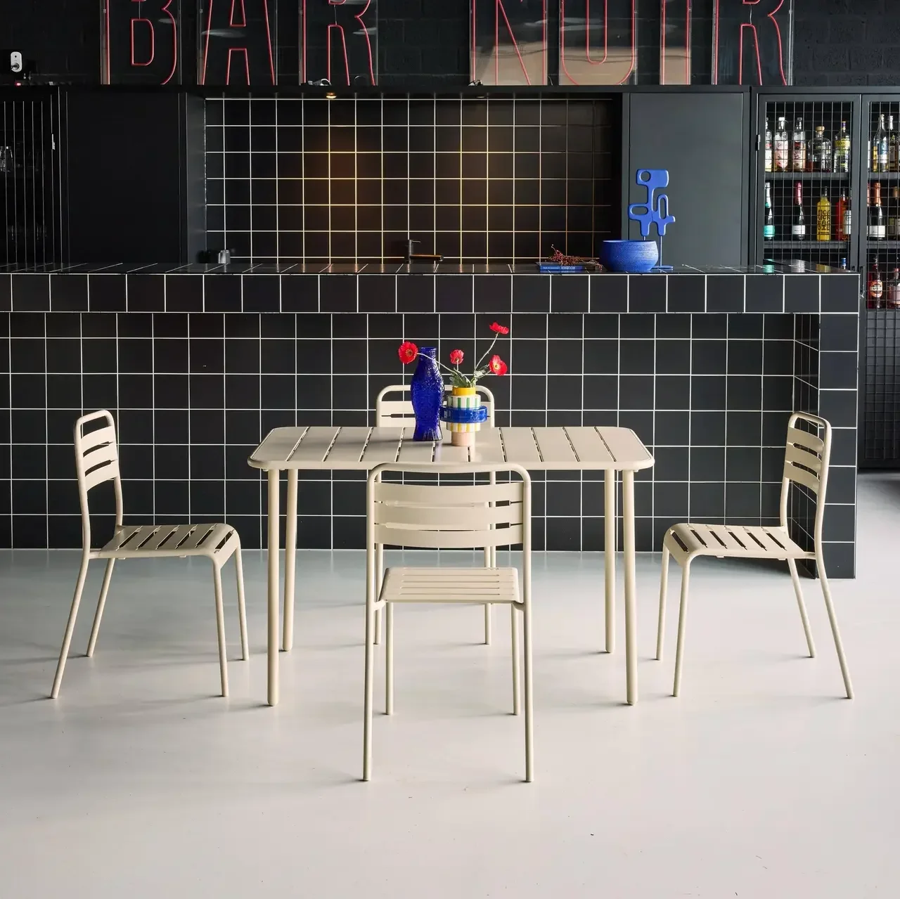 Metall Gartentisch 4 Plätze Amélia Bistro Außen Terrasse