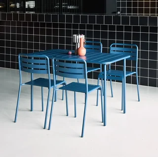 Amélia Bistro-Stil Gartentisch Metall 4 Plätze