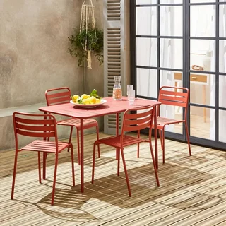 Metall Gartentisch 4 Sitzer Amélia Bistro Stil Außen
