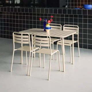 Metall Gartentisch 4 Plätze Amélia Bistro Außen Terrasse