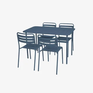 Amélia Bistro-Stil Gartentisch Metall 4 Plätze
