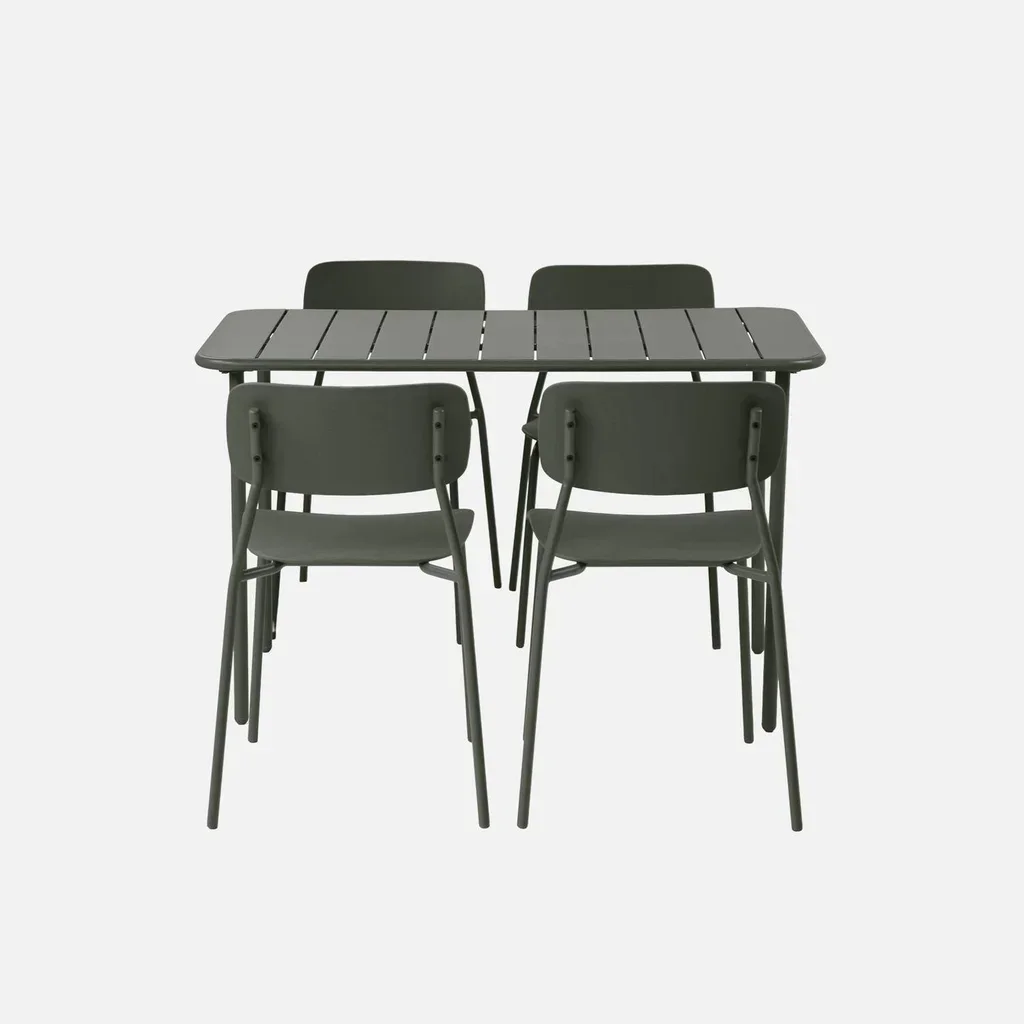 Table de jardin métal 4 places Amélia - Design intemporel et robuste