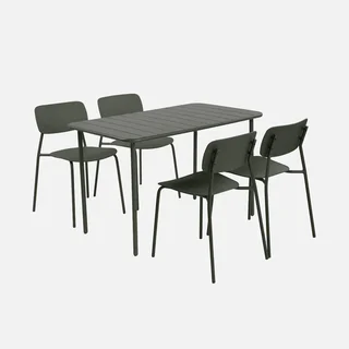 Table de jardin métal 4 places Amélia - Design intemporel et robuste