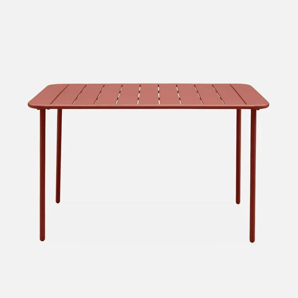 Table de jardin métal 4 places Amélia style épuré extérieur