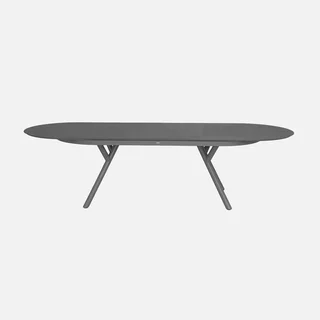 Table de jardin ovale extensible aluminium 10 places Metora anthracite