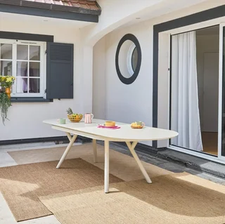 Table de jardin ovale extensible aluminium 10 places anthracite Metora