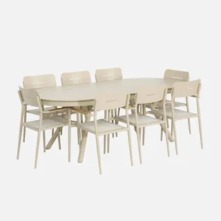 Table de jardin ovale extensible aluminium 10 places anthracite Metora