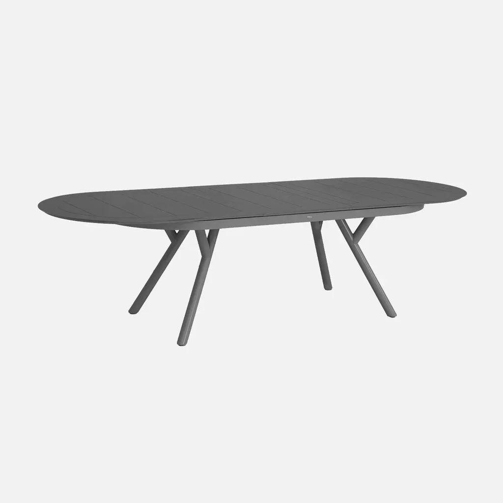 Table de jardin ovale extensible aluminium 10 places Metora anthracite
