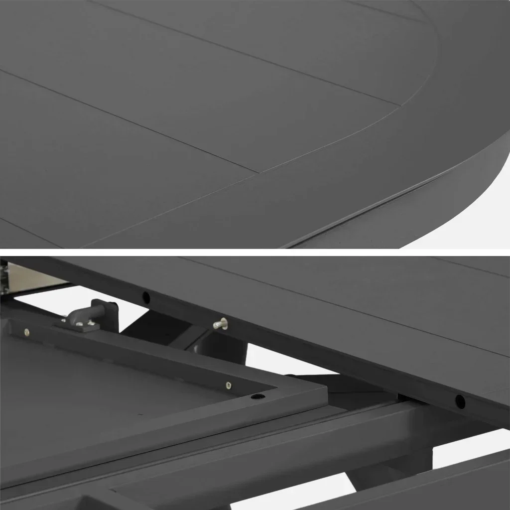 Table de jardin ovale extensible aluminium 10 places Metora anthracite