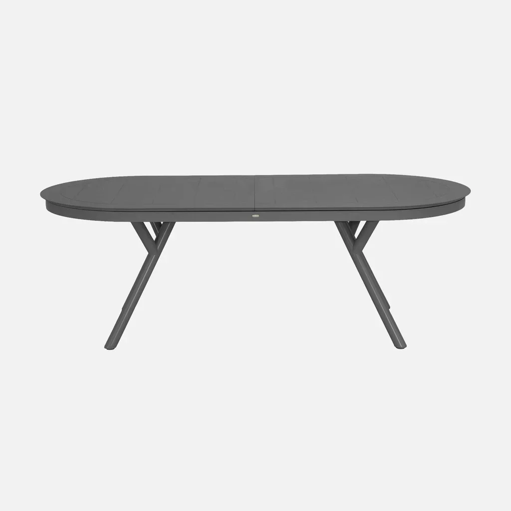 Table de jardin ovale extensible aluminium 10 places Metora anthracite