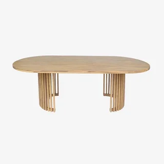 Rectangular wooden garden table acacia wood 6 seater Alora