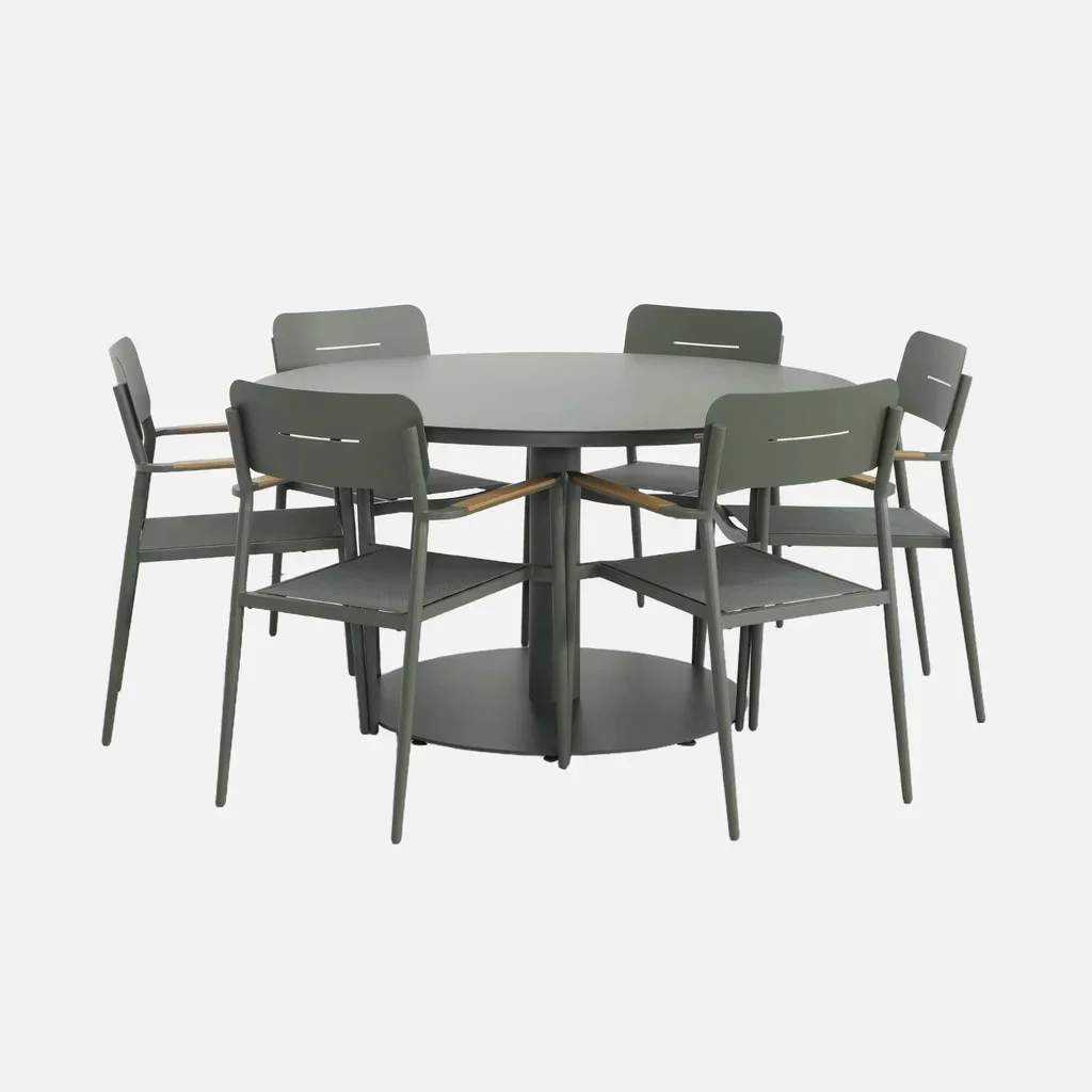 Runder Aluminium Gartentisch 6 Personen Oreva Terrasse Balkon