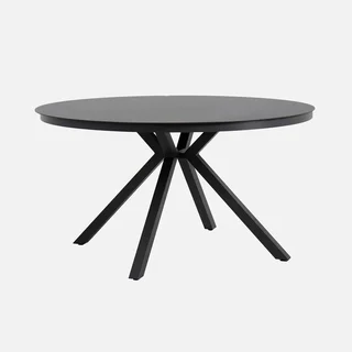 Table jardin ronde verre aluminium 6 places Orbis extérieur