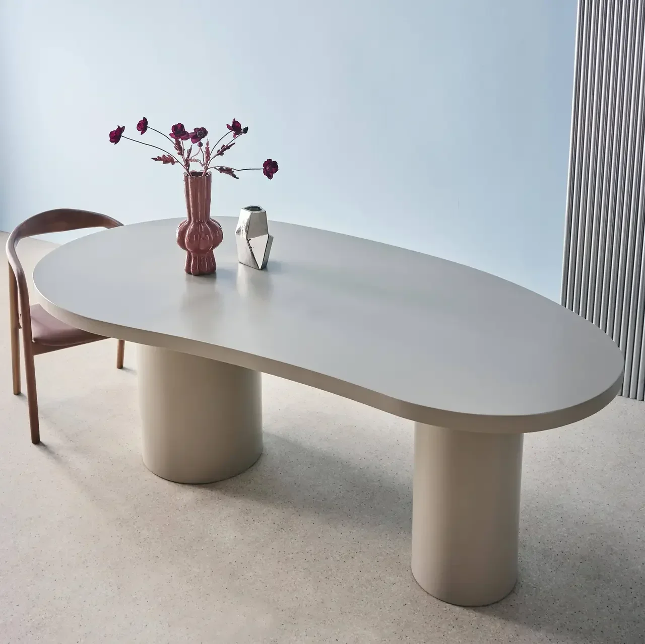 Table à manger 8 personnes bois hévéa design organique 210 cm