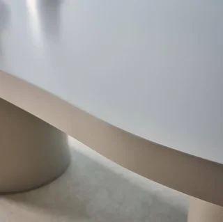 Table à manger 8 personnes bois hévéa design organique 210 cm